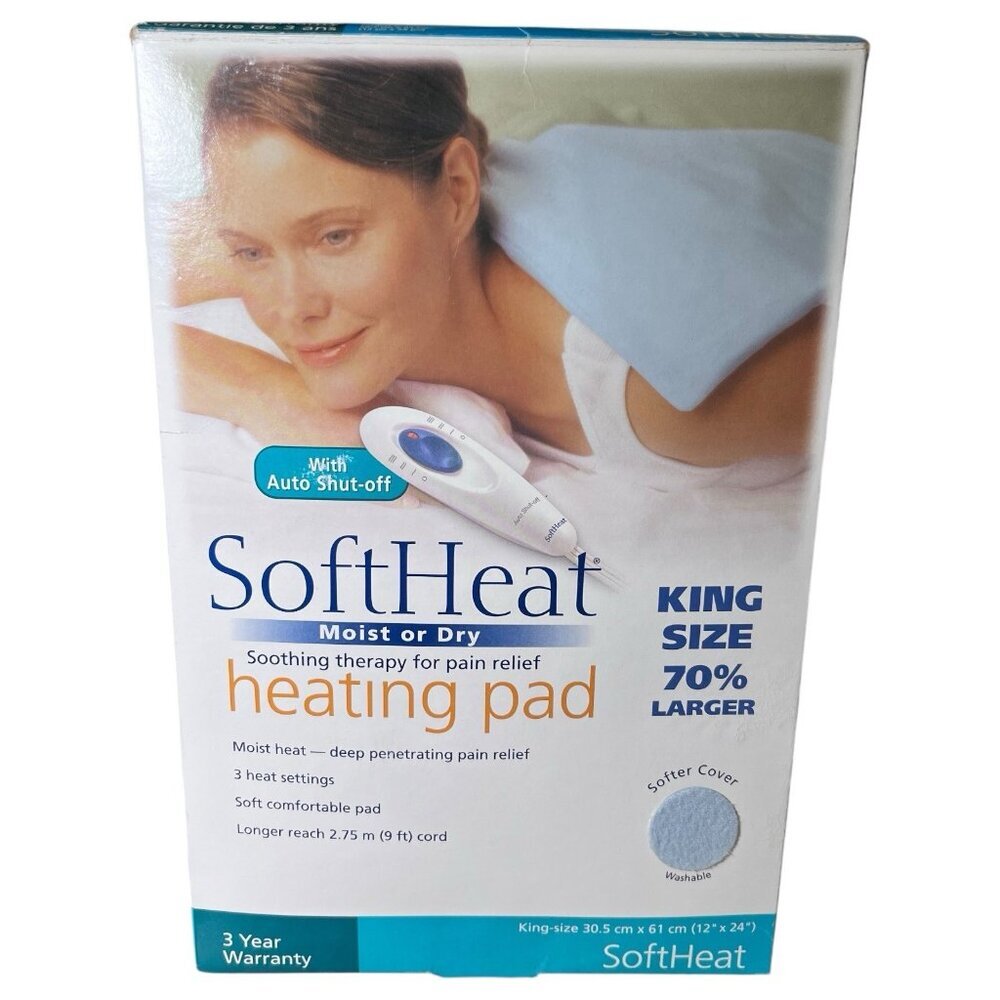 Soft Heat King Size 12x24 Soothing Therapy Heating Pad Moist Or Dry‎  Open Box